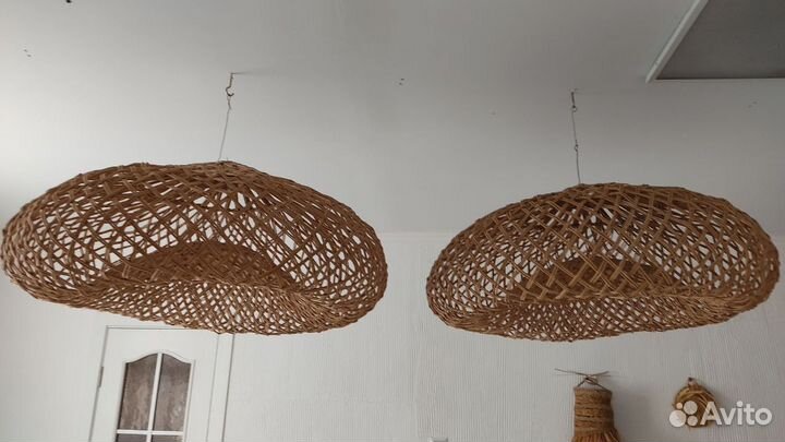 Абажуры плетеные светильники