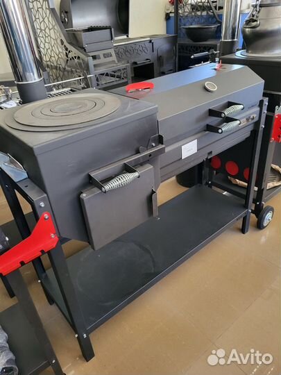 Мангал-гриль,смокер с печью под казан