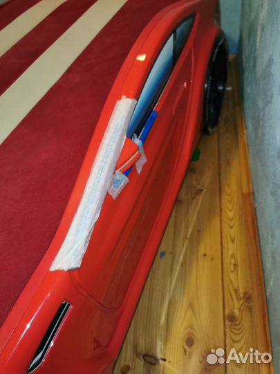 Кровать машинка с матрасом, подсветкой