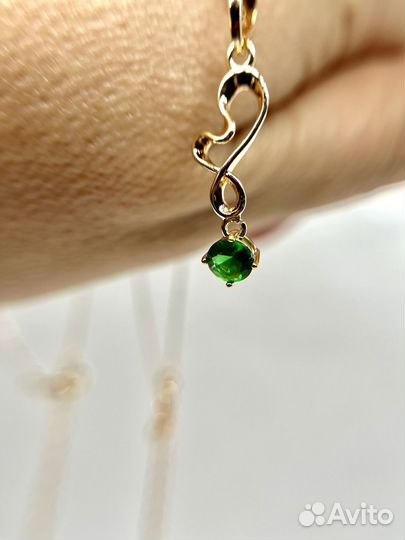 Цепочка с подвеской с цирконом 4 расцветки