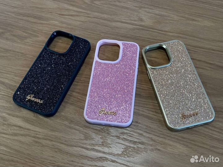 Чехол Guess Glitter flakes на iPhone 14 Pro Max