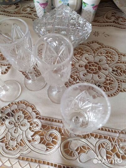 Хрустальные рюмки на ножке СССР