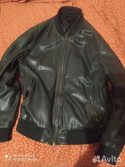 Кожаный бомбер