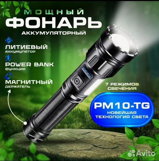 Фонарь ручной Огонь аккумуляторный PM10-TG