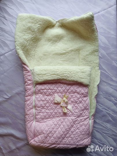 Конверт меховой, зимний для девочки