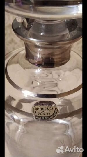 Набор из богемского стекла, ЧССР, ваза СССР