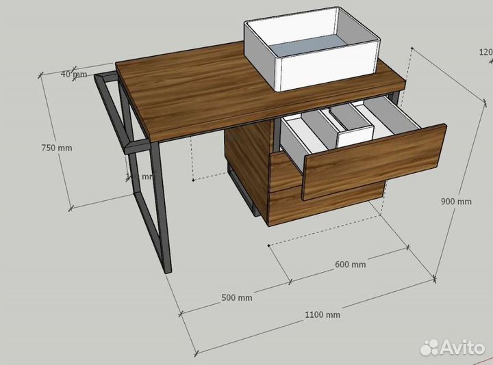 Тумбочка под раковину, мебель в ванную комнату