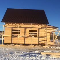 Домокомплект из бруса 7.5х11.5 м с террасой