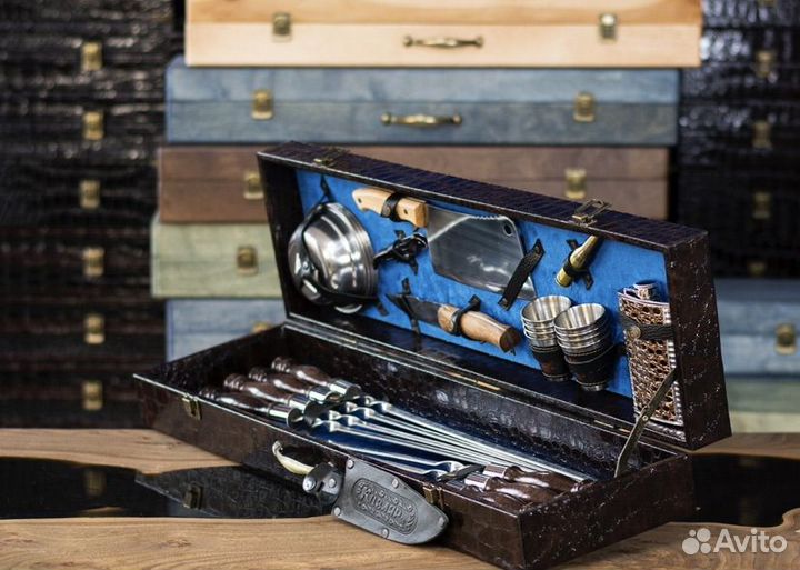 Набор шампуров в чемодане №4/XXL