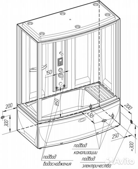 Душевая кабина 168х85х226 Radomir Элис K1 1-04-1