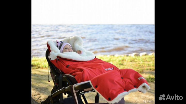 Зимний конверт в коляску на овчине