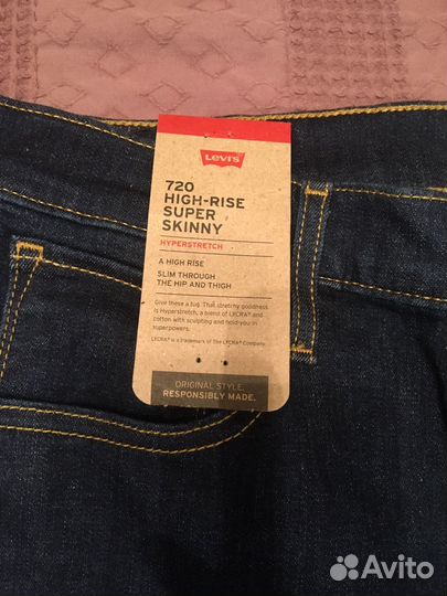 Джинсы Levis 721 w32 l30 super skinny