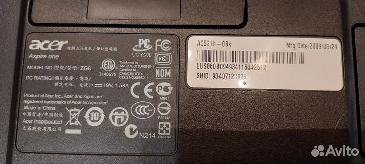 Ноутбук Acer Aspire one