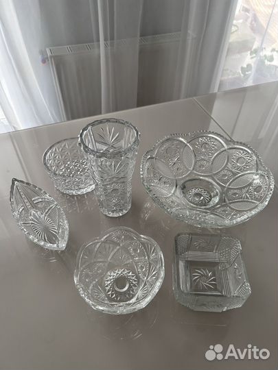 Хрустальные вазы, салатницы, конфетницы СССР