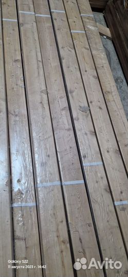 Палубная доска (глаткая)(вилвет)из лиственницы 25