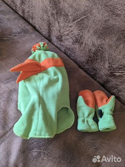 Зимний комплект шапка и варежки Черепашки Ниндзя