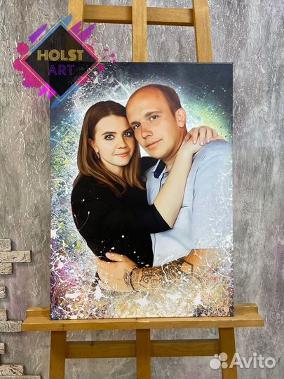 Портрет по фото на холсте