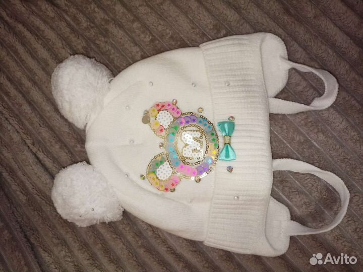 Шапки для девочки 2-4 г