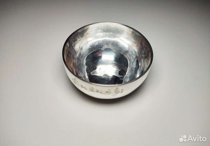 Тибетская Поющая чаша серебряная