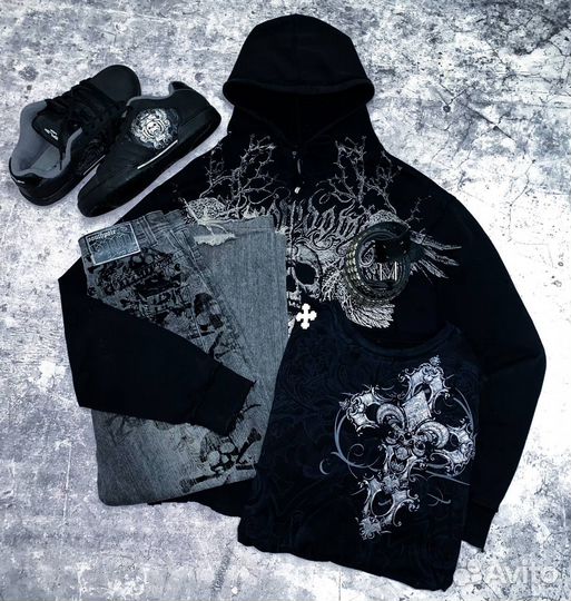 Зип худи Affliction оригинал y2k ecko jnco 2000s