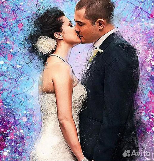 Портрет по фото на холсте