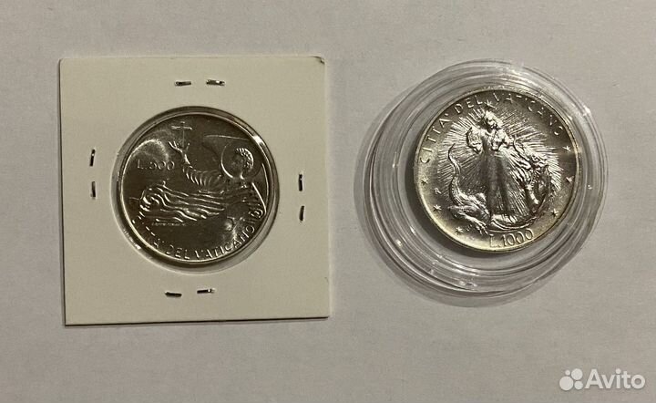 Монеты серебро Ватикан и Польша (в ассортименте)