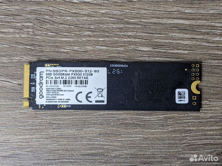 Goodram 512 гб M.2 ssdpr-PX500-512-80