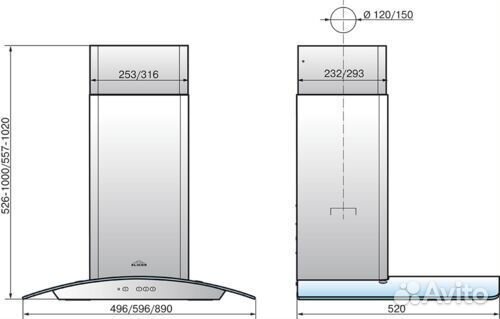 Вытяжка каминная Elikor Аметист 90П-650-К3Д