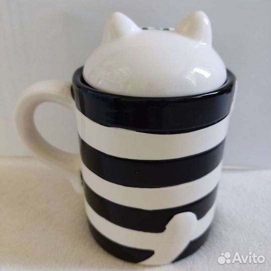 Кот символ 2023 Кружка керамич декоратив с крышкой