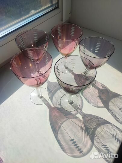 Бокалы, рюмки цветное стекло СССР