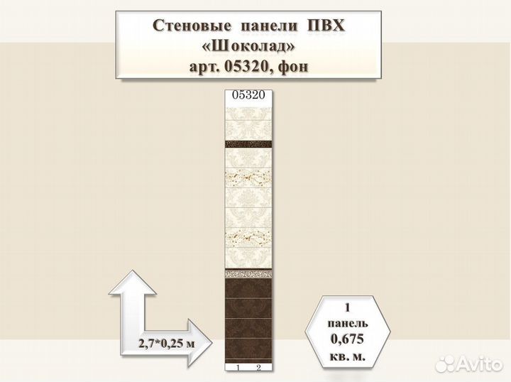 Панель пвх. Шоколад, арт. 05310, фон