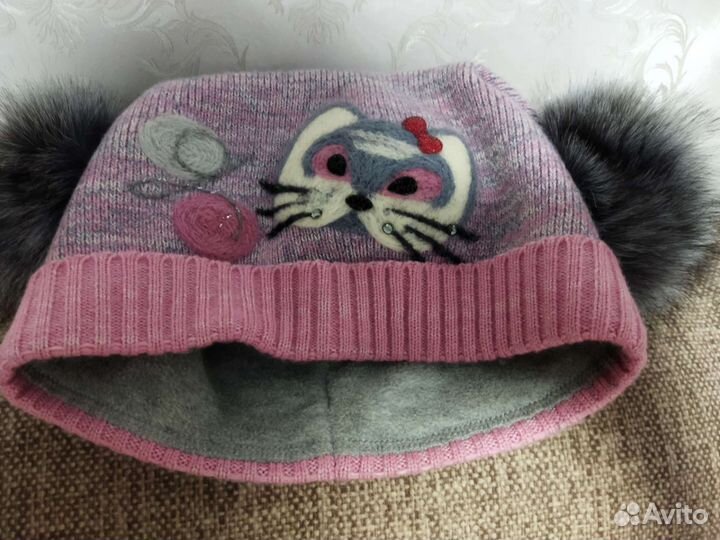 Шапка зимняя для девочки 52 54