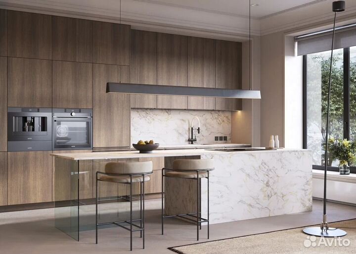 Кухня угловая с барной стойкой