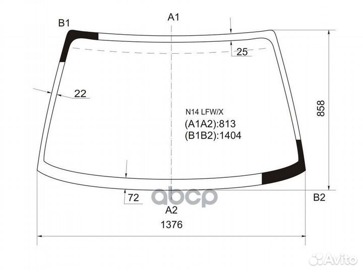 Стекло лобовое Nissan Pulsar 90-94 N14 LFW/X XYG