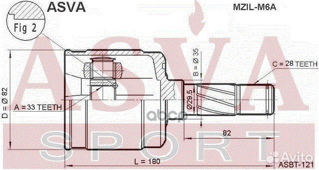 ШРУС внутренний перед лев mzilm6A asva