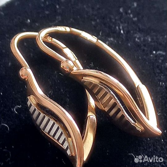 Золотые редкие серьги СССР ленинград