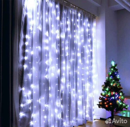 Гирлянда штора гирлянда занавес. В наличии