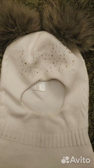 Шапка-шлем для девочки (зима)