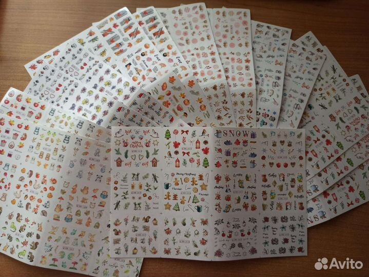 Набор наклеек на ногти, 12шт