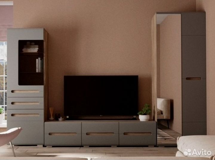 Шкаф 80см с зеркалом Наоми шк-22 графит