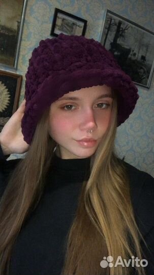 Плюшевая панама из Ализе Пуффи (Alize Puffy)