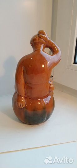 Статуэтка мужик на тыкве обливная керамика СССР