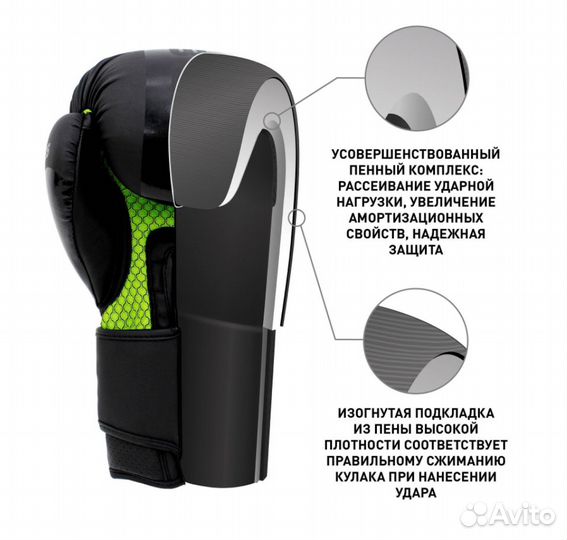 Перчатки для бокса BoyBo B-Series зеленые (10 oz)