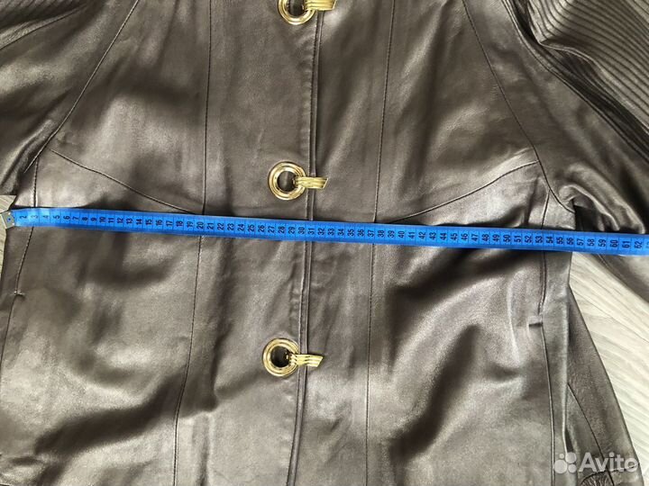 Кожаное пальто 48 размер