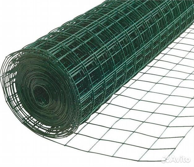Сетка сварная с пвх покрытием ячейка 50*50 коричневая высота 1,5м
