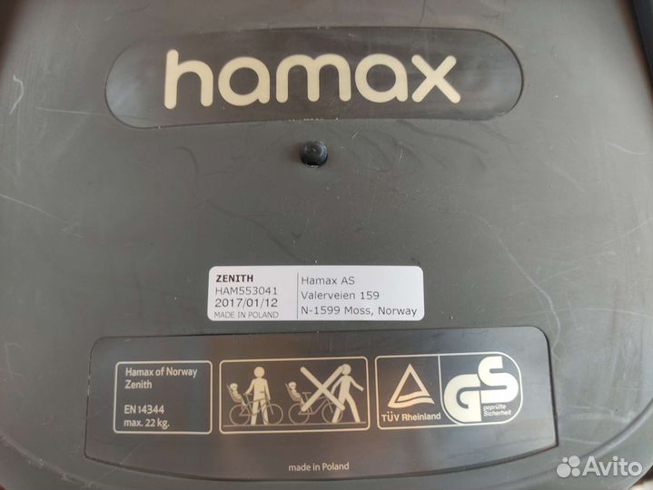 Детское велокресло hamax zenith