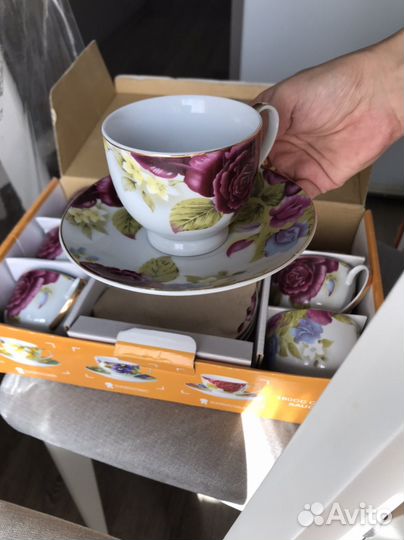 Сервиз чайный новый набор чайных кружек