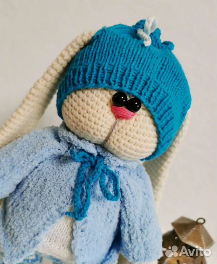 Заяц зайчик вязаный