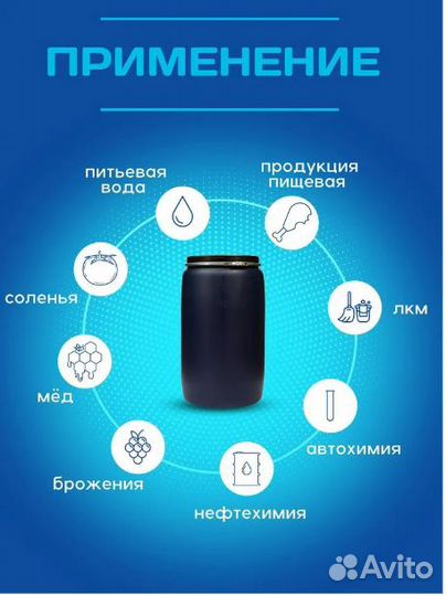 Бочка синяя 128 литров Новая