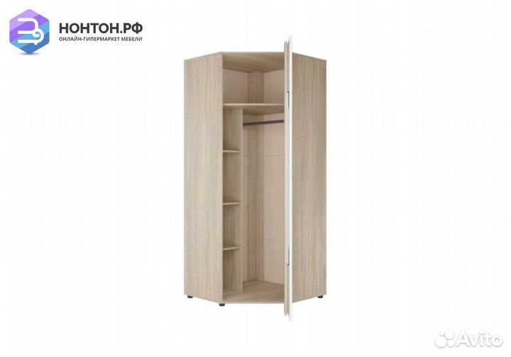 Шкаф угловой Палермо-3 ясень шимо светлый / белый